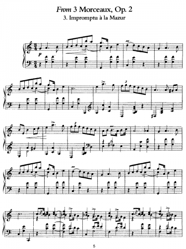 Scriabin - 3 Pieces, Op. 2 - Piano Score - 3. Impromptu Ã  la Mazur
