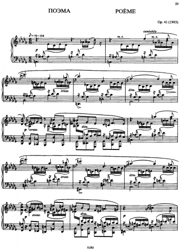 Scriabin - Poeme, Op. 41 - Score