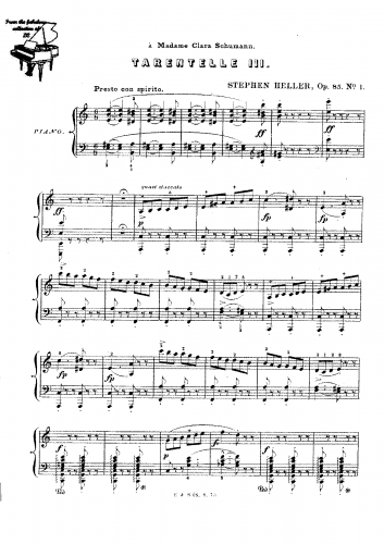 Heller - 2 Tarantelles - Piano Score Selections - No. 1 in A minor