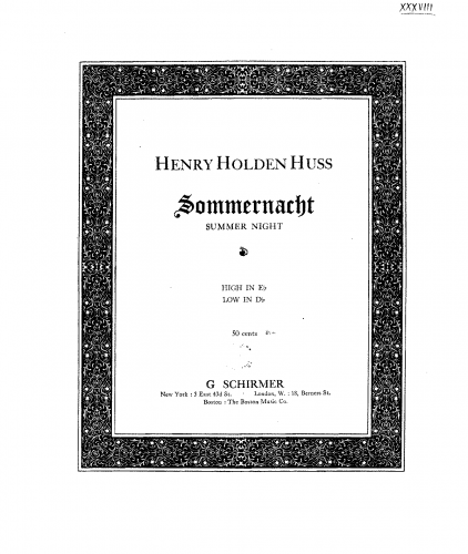 Huss - Sommernacht - Score