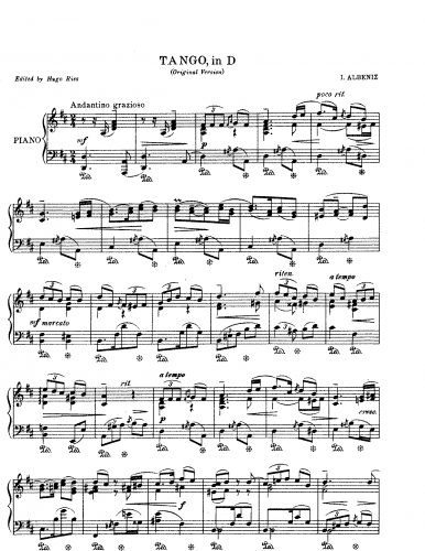 Albéniz - España, Op. 165 - Piano Score Selections - 2. Tango