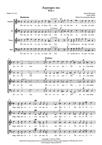 Bruckner - Asperges me - Score