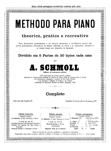 Schmoll - Nouvelle Méthode de Piano théorique, pratique et récréative - Score