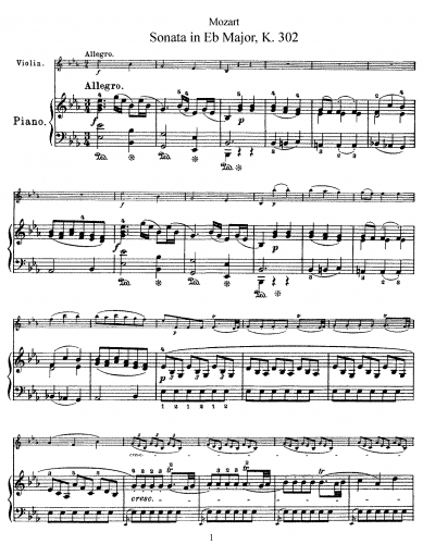 Mozart - Violin Sonata - Scores - Score