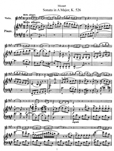 Mozart - Violin Sonata - Scores and Parts - Score