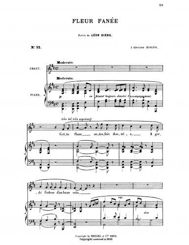 Hahn - Fleur Fanée - Score