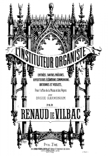 Vilbac - L'instituteur organiste - Score