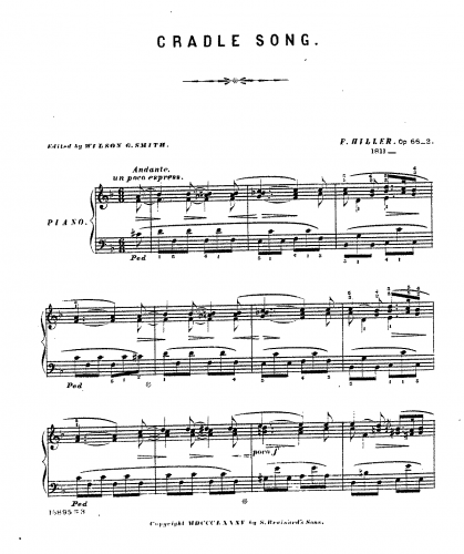 Hiller - Vermischte Clavierstücke - Piano Score Selections - 2. Cradle Song