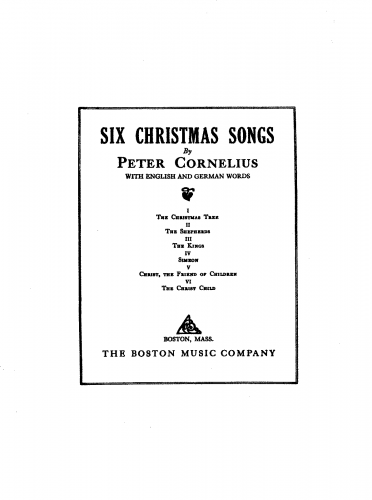 Cornelius - Weihnachtslieder - Voice and Piano - Score