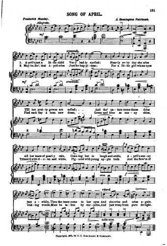 Fairlamb - Song of April - Score