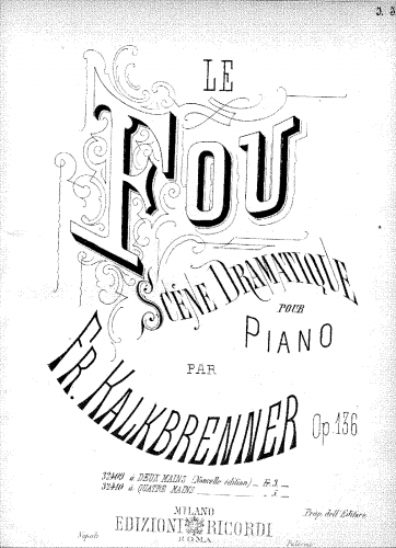 Kalkbrenner - Le Fou, Op. 136 - Score