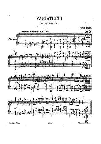 Schulz-Evler - Variations in G major - Score