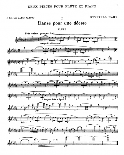 Hahn - 2 Pièces pour flûte et piano - Score