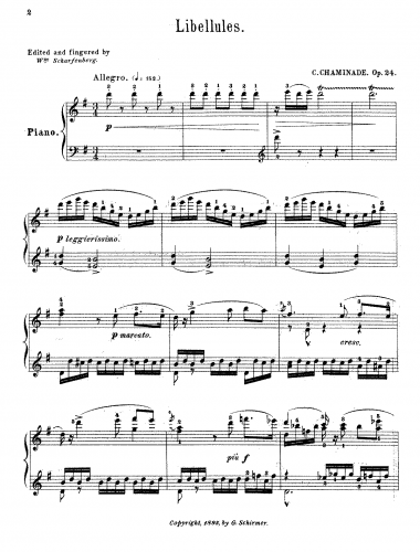 Chaminade - Libellules, Op. 24 - Score