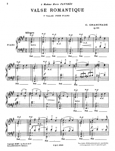 Chaminade - Valse romantique, Op. 115 - Score