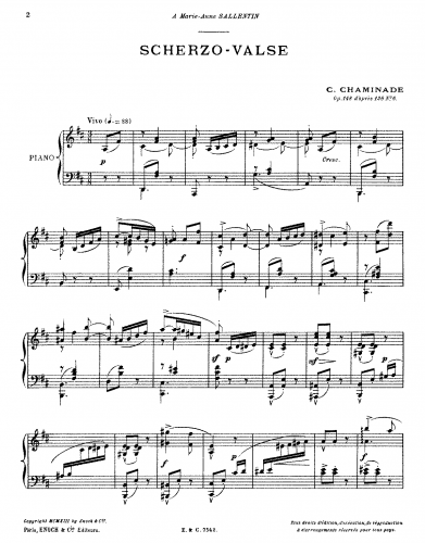 Chaminade - Scherzo-valse, Op. 148 - Score