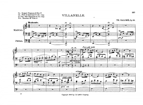 Salomé - Villanelle - Score