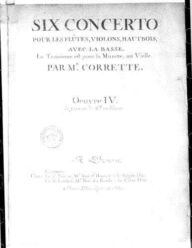 Corrette - 6 Concertos