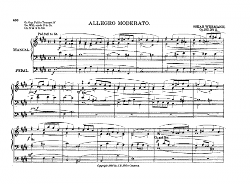 Wermann - 3 Vortragsstücke - No. 2: Allegro Moderato