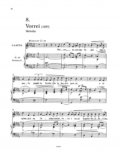Tosti - Vorrei - Score