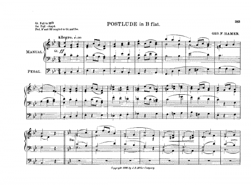 Hamer - Postlude - Score