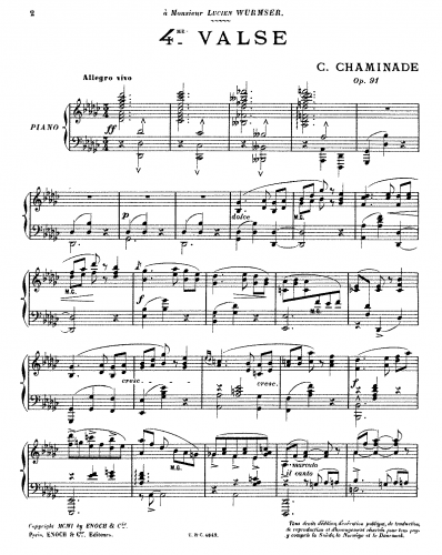 Chaminade - 4ème valse, Op. 91 - Score