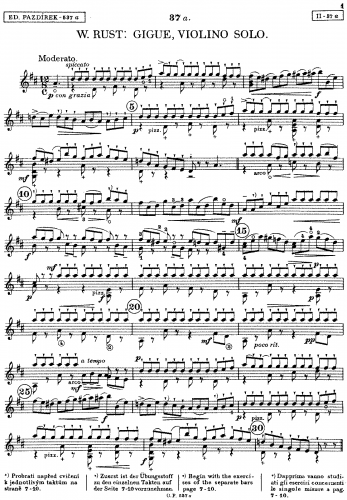 Rust - Sonata for Violin Solo - Violin Scores Gigue - Score