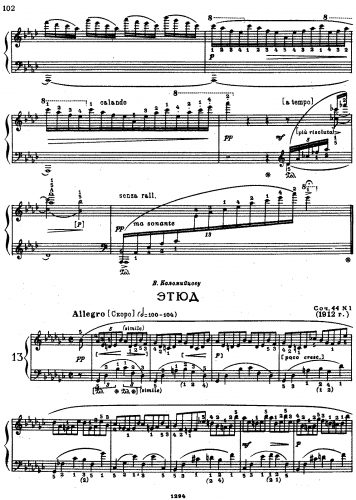 Blumenfeld - 4 Etudes for Piano, Op. 44 - 3. Allegro