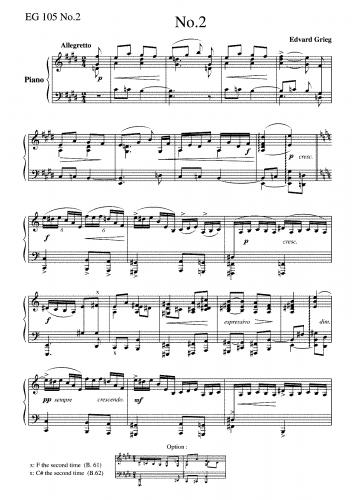 Grieg - 3 Piano Pieces EG 105 - EG 105 No. 2