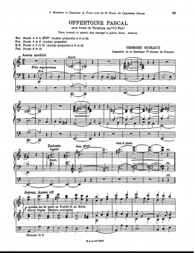 Guiraud - Offertoire Pascal - complete score
