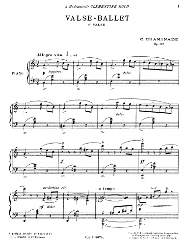 Chaminade - Valse-ballet, Op. 112 - Score