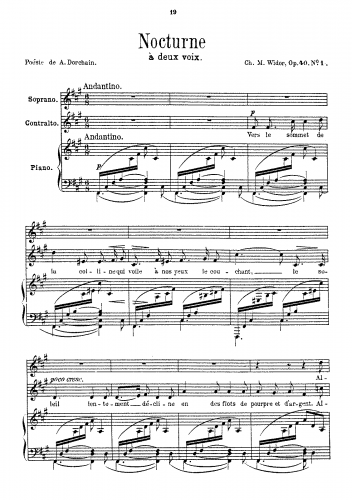 Widor - 2 duos, Op. 40 - Score