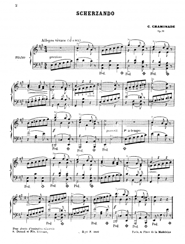 Chaminade - Scherzando, Op. 10 - Score