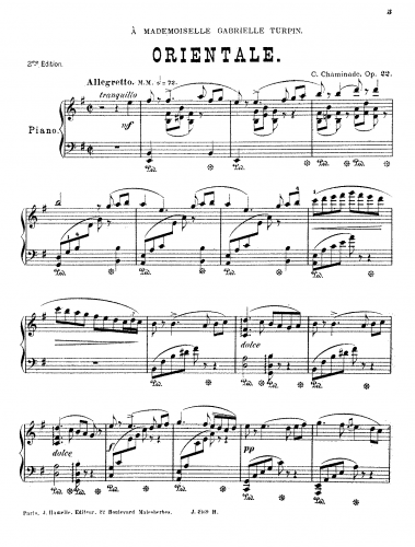 Chaminade - Orientale, Op. 22 - Score