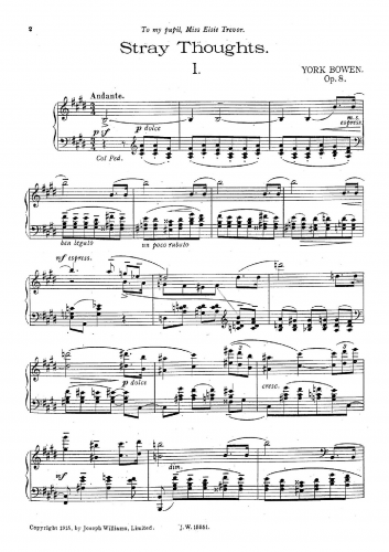 Bowen - Stray Thoughts, Op. 8 - Score