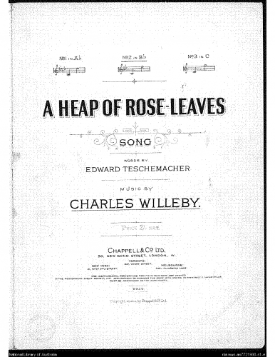 Willeby - A Heap of Rose-Leaves - Score