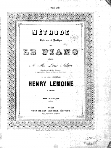 Lemoine - Méthode théorique et pratique pour le piano - Books - Score