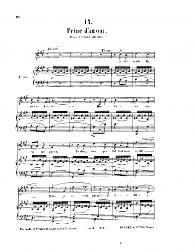 Delibes - Peine d'amour - Score