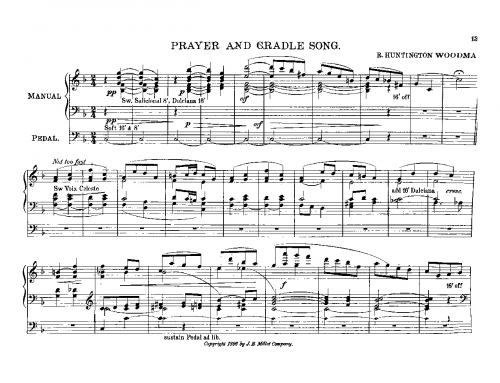 Woodman - Prayer and Cradle Song - Score