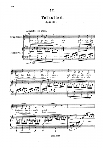 Franz - Aus Osten, 6 Gesänge, Op. 42 - Score