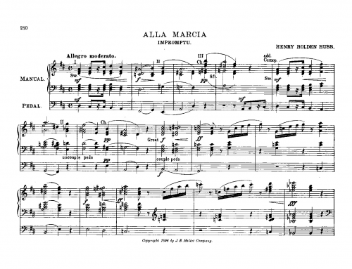 Huss - Alla Marcia - Score