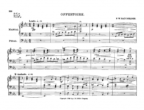 Batchelder - Offertoire - Score