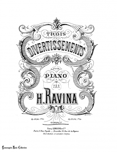 Ravina - Divertissement No. 3 - Score