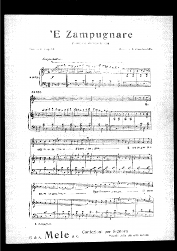 Gambardella - 'E zampugnare - Score