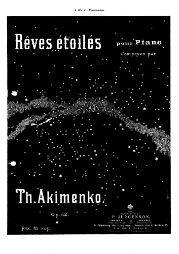 Akimenko - 3 Piano Pieces - Score