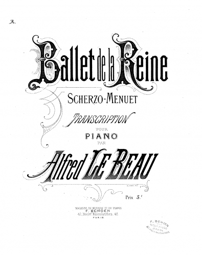 Lebeau - Ballet de la reine - Score