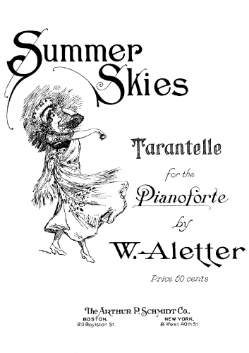 Aletter - Piano Pieces, Op. 151 - 2. Summerskies - Tarantelle