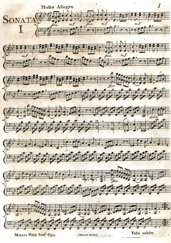 Mayer - 3 Grand Sonatas for Harp, Op. 7 - Score