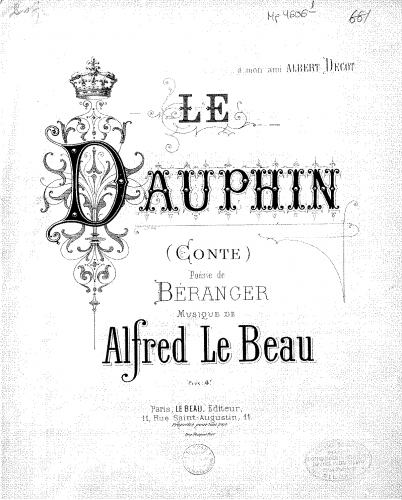 Lebeau - Le dauphin - Score