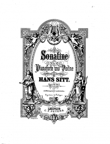 Sitt - 3 Sonatinas, Op. 62 - Scores and Parts Sonatina in A minor (No. 2)